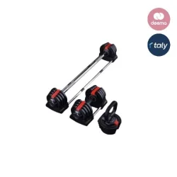 King Smith Set of 3-in-1 exercises - Dumbbell, Barbell, Kettlebell (Adjustable weight up to 24 kg)